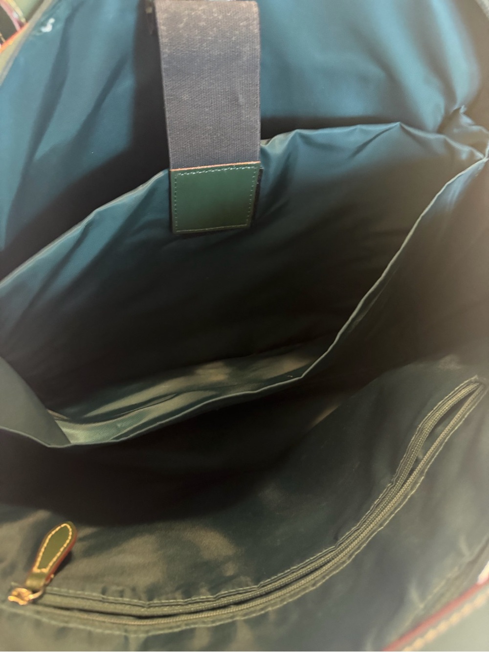 Lodis Audrey Forest Green Leather Laptop Tote with Scarf 14x13 - Picture 9 of 13